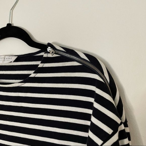 Everlane black and white stripe Breton 3/4 sleeve dress size S - Picture 4 of 9
